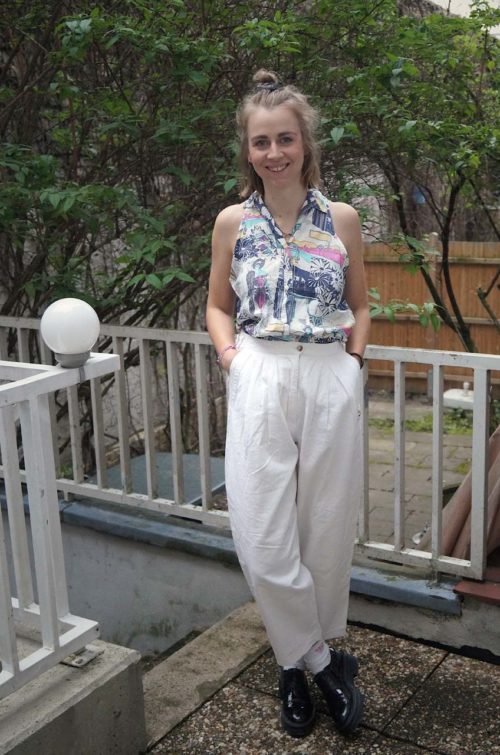 Vintage-Sommerhose-Weiß