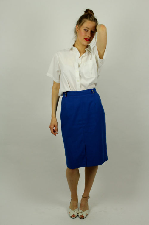 Vintage-Stiftrock-blau