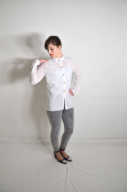 Weiße Vintage Bluse