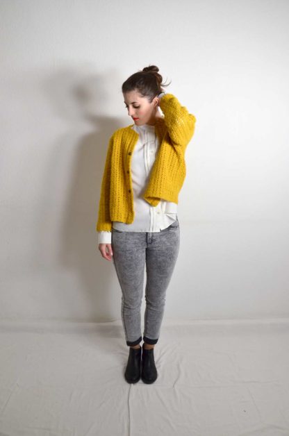 Häkeljacke gelb