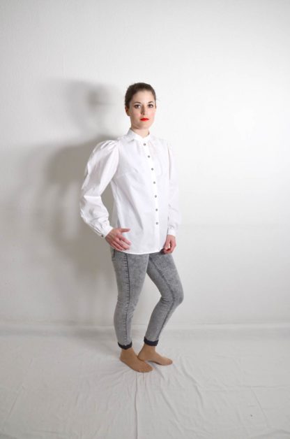 Weiße Vintage Bluse
