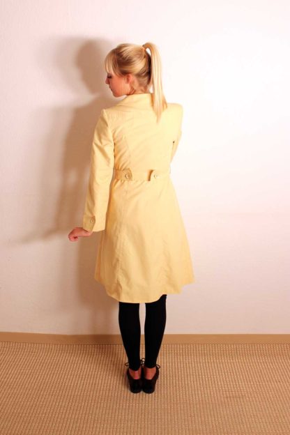 Vintage-Damen-Trenchcoat-gelb