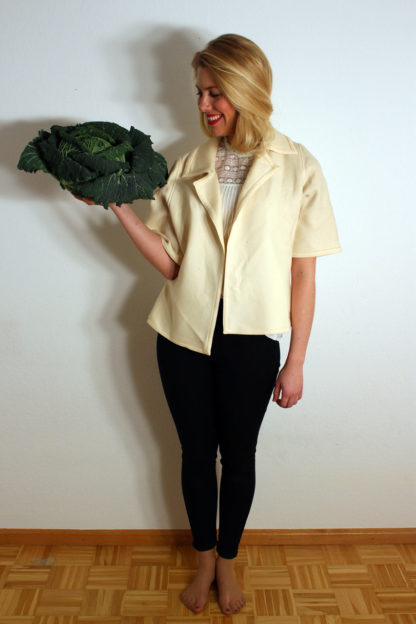 Vintage Poncho wollweiss