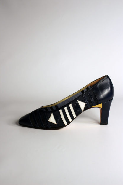 vintage-pumps-dunkelblau