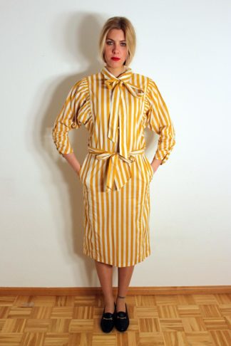 vintage-sommerkleid-gestreift-gelb-weiss