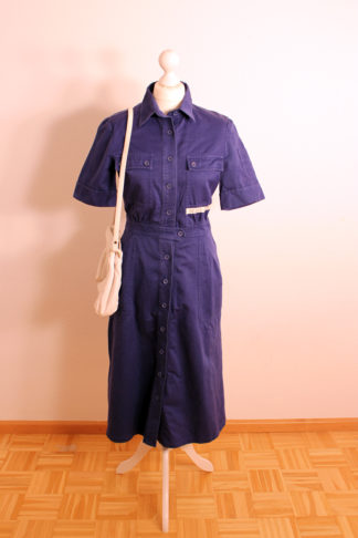 vintage kleid dunkelblau