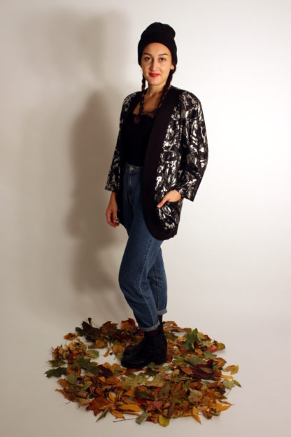 vintage-blazerjacke-schwarz-silber