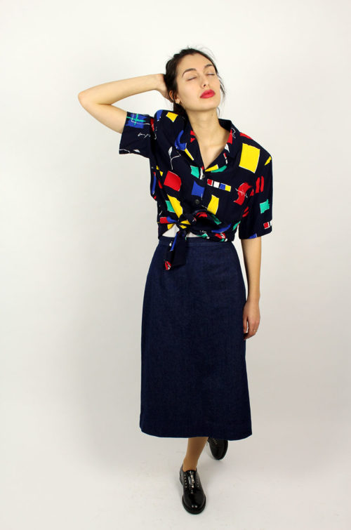 Vintage-Jeansrock-Damen