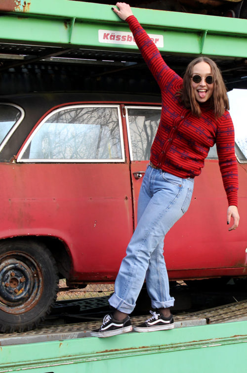 Vintage-Strickjacke-Damen