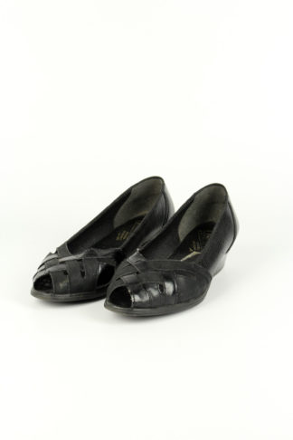 Vintage-Peeptoe-Schwarz