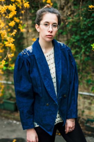 Jeansjacke Blau verziert