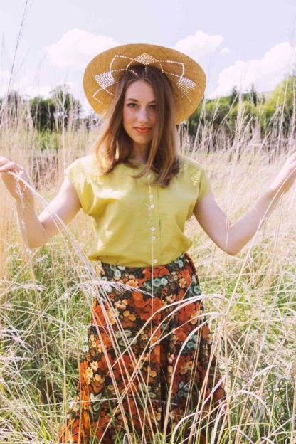 Vintage-Bluse-grün