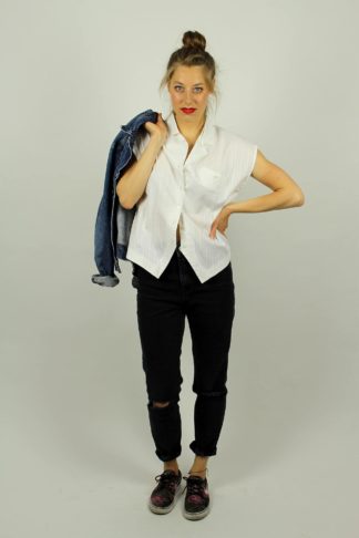 Vintage-Bluse-weiß