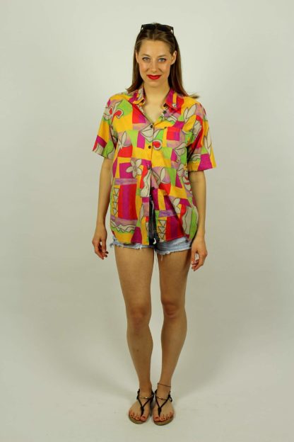 Vintage-Hemdbluse-bunt