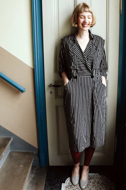 Vintage-Kleid-gestreift