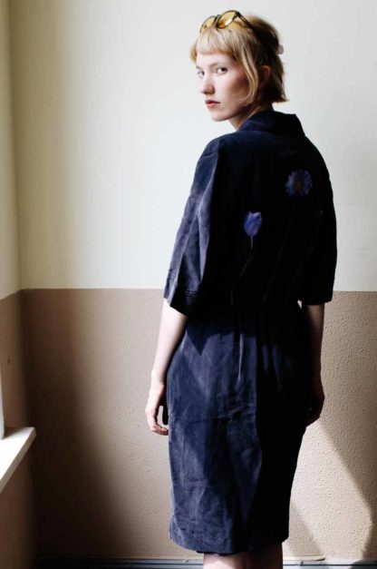 Kleid blau Blumenmuster