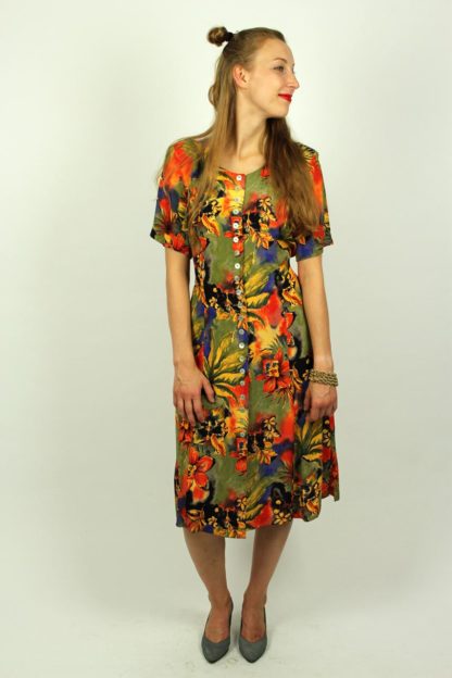 Vintage Midikleid Bunt