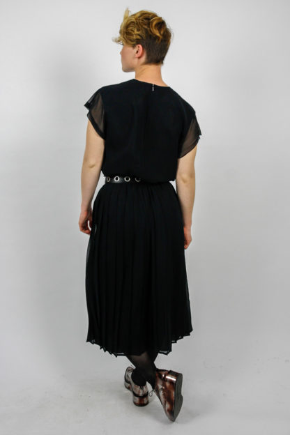 Plisseekleid schwarz vintage