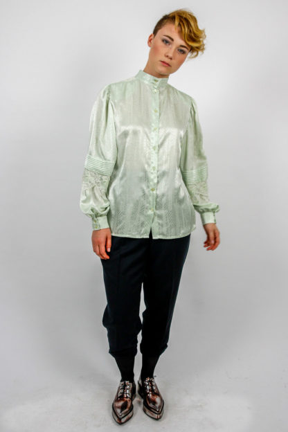 blouse mint silk