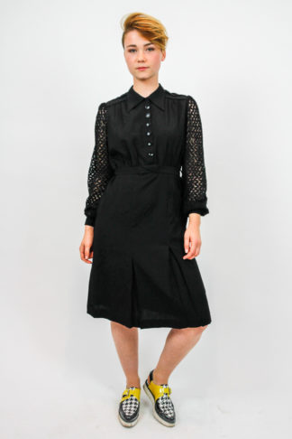 kleid schwarz midi