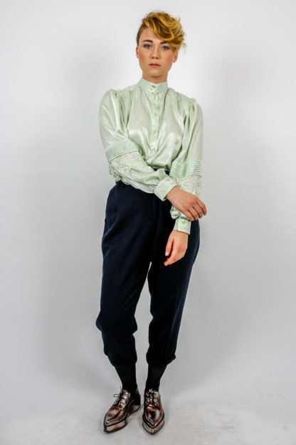 seidenbluse vintage mint