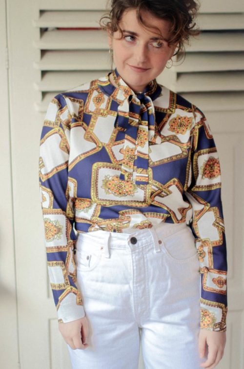 vintage bluse blau