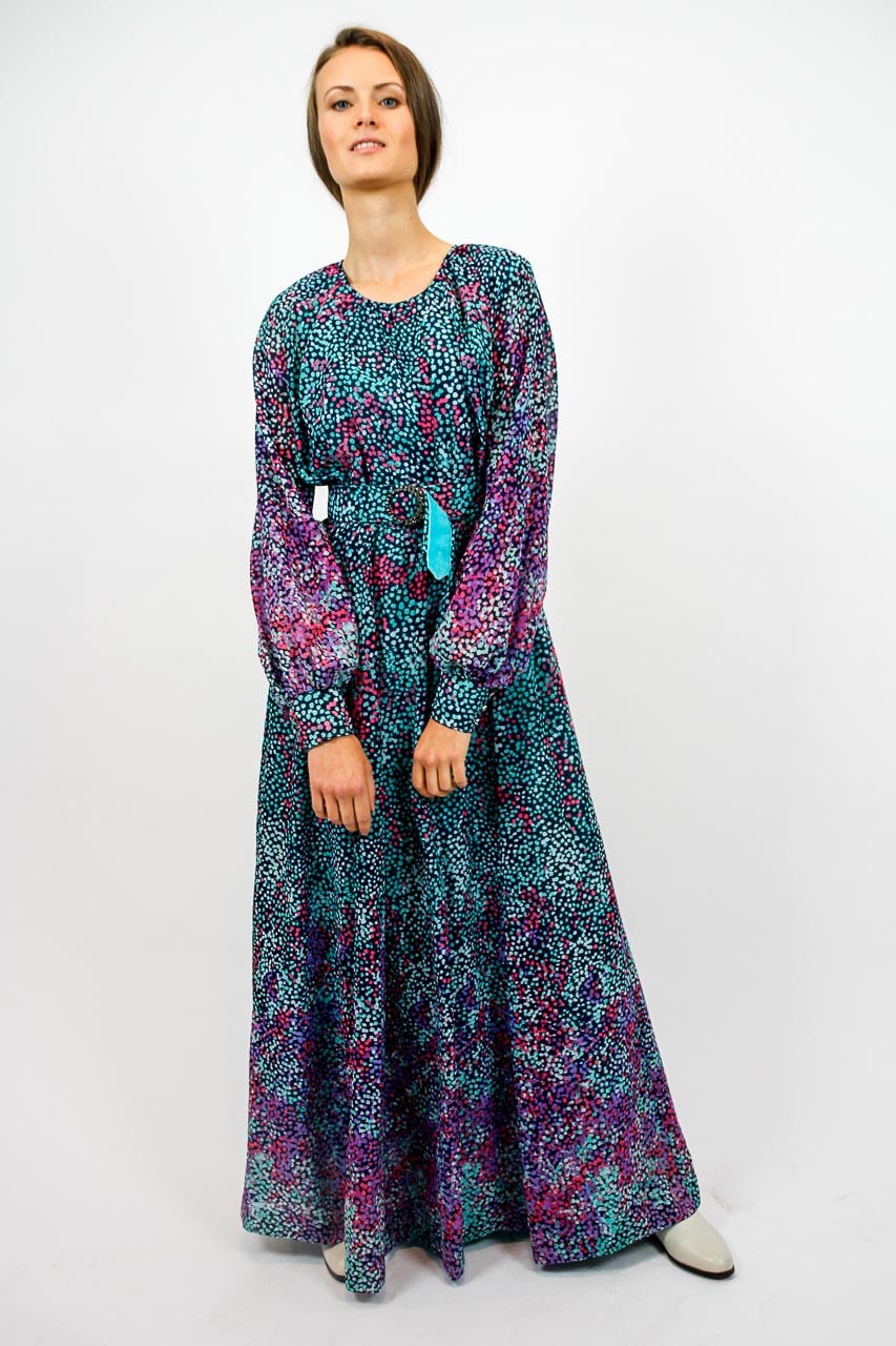 Vintage Maxikleid Bunt \