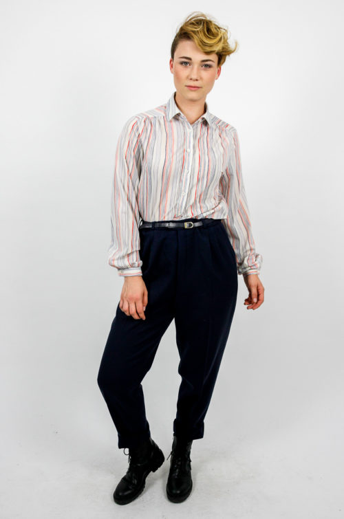 Bluse hemd weiß streifen