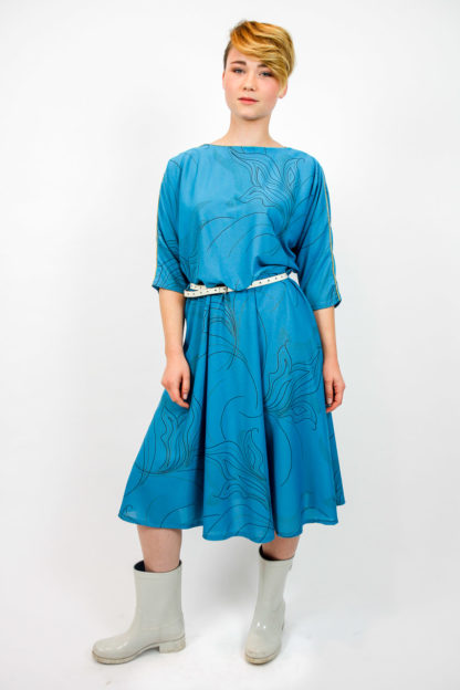 Kleid blau Midilang