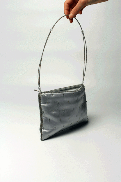 handtasche clutch silber