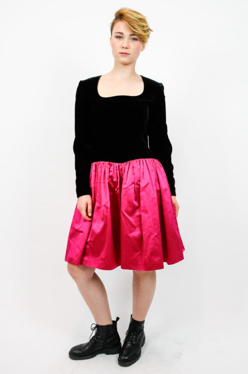 kleid pink schwarz