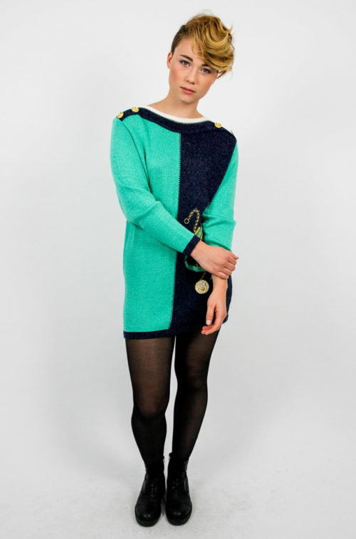 pulli kleid türkis