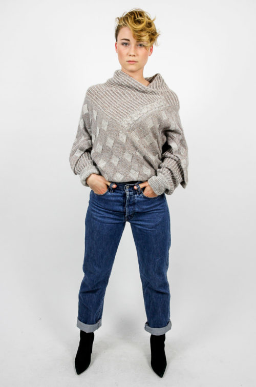 pullover bogner grau mit beige