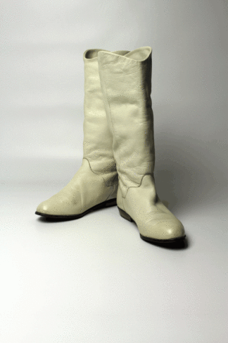 stiefel leder weiß