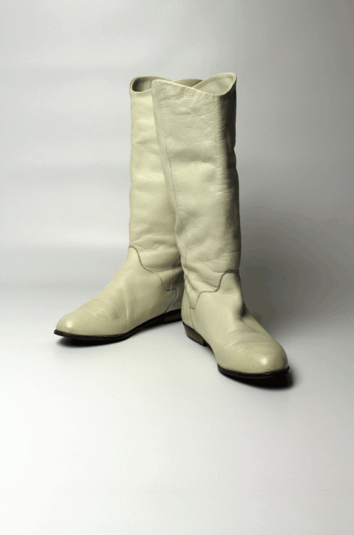 stiefel leder weiß