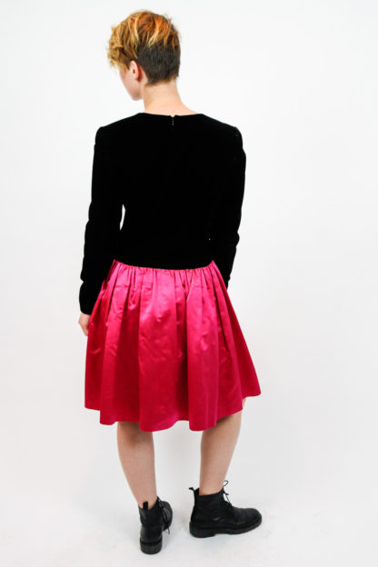 vintagkleid pink schwarz