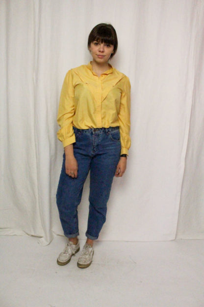 Vintage Bluse langarm gelb
