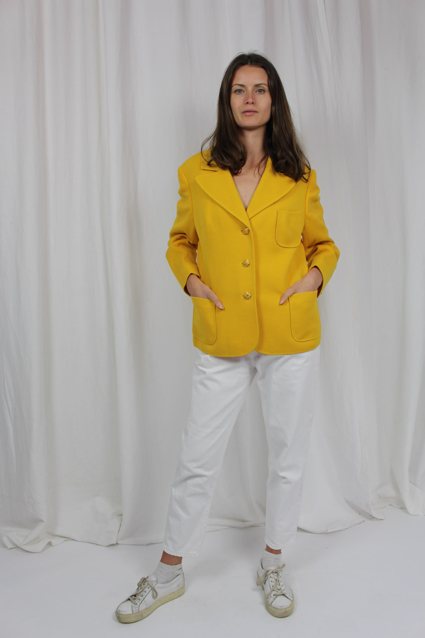 Vintage Blazer gelb Schurwolle "Enya" | Oma Klara