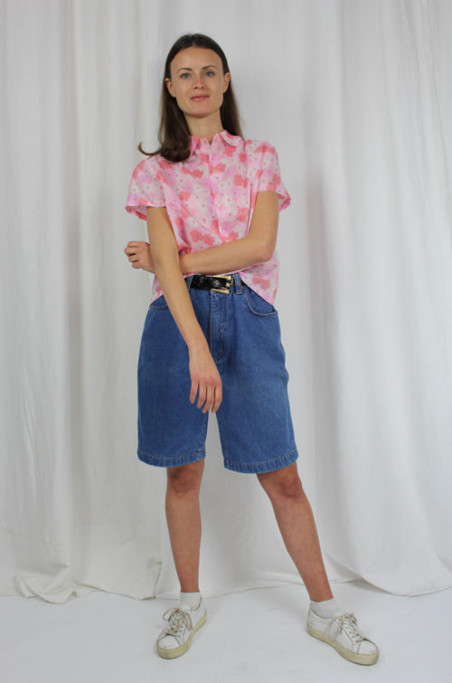 Vintage bluse rosa blumen