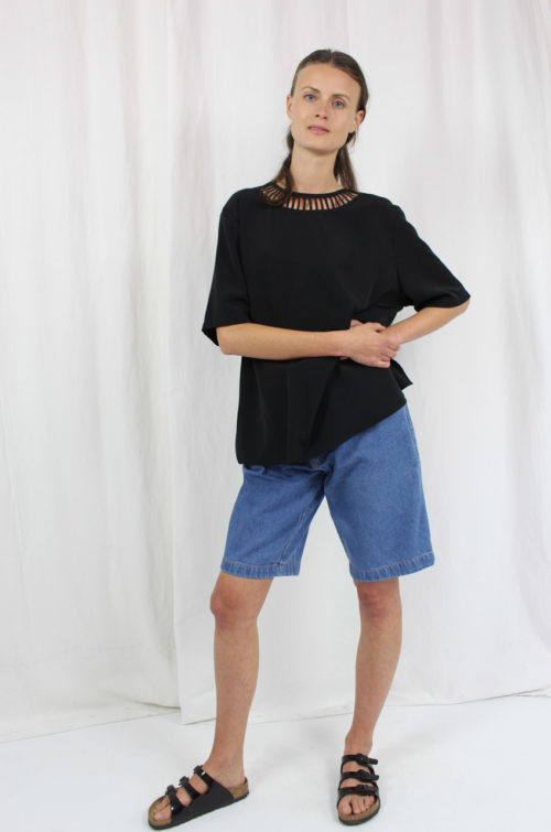 vintage shirt black mit cutout