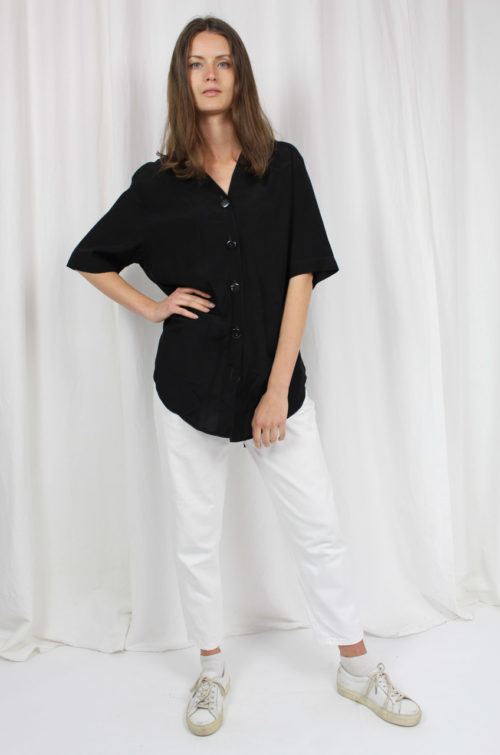 vintage shirt bluse schwarz