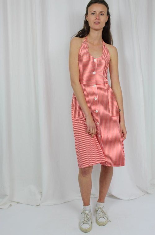 vintage sommerkleid rot weiß