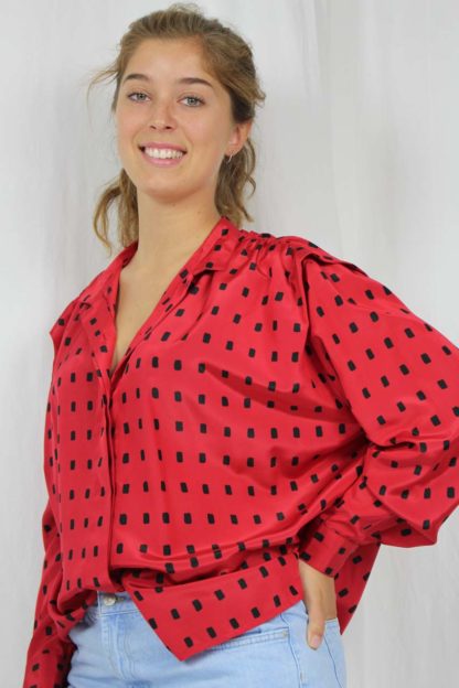 Bluse rot Langarm