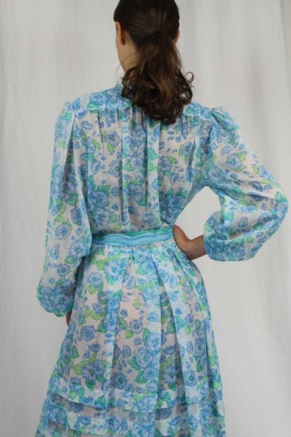 Lürman Modell Kleid blau 70er Jahre Second Hand