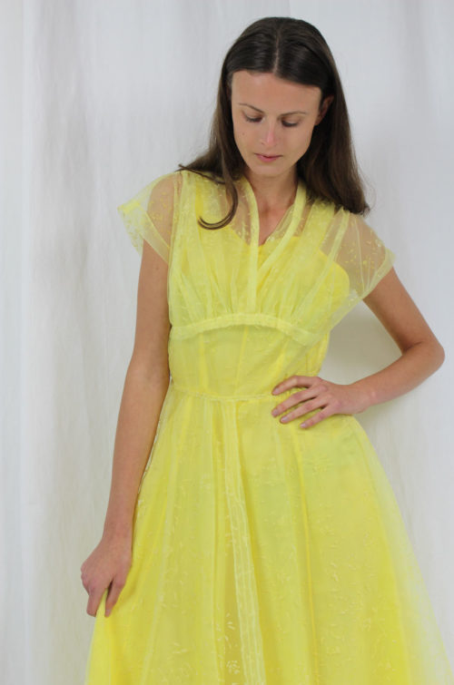 Vintagekleid hellgelb Abendkleid