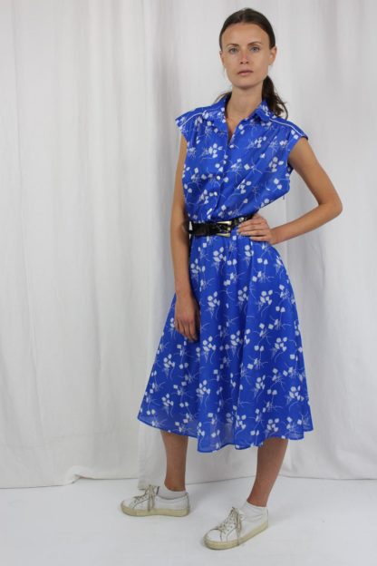 Vintage Kleid blau midi