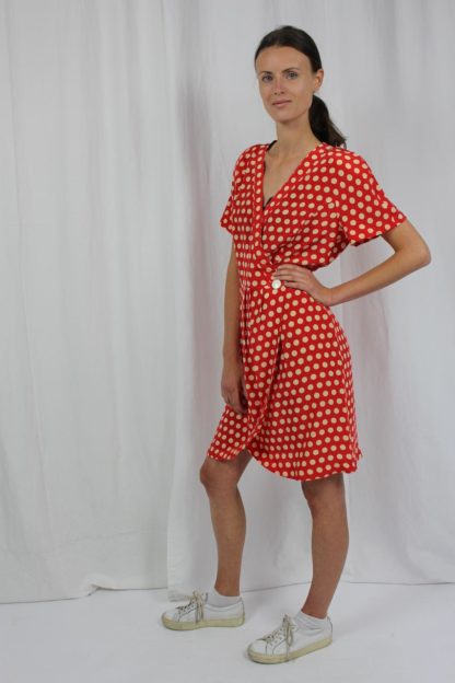 Vintage Kleid rot mit Punkten