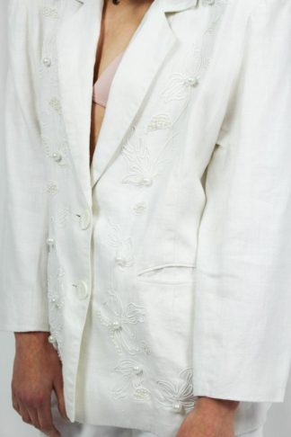 Blazer weiß mit Blumenmuster