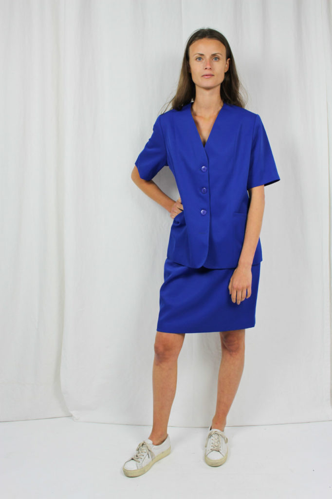 Vintage Zweiteiler blau Rock Jacke &amp;quot;Nicole&amp;quot; | Oma Klara