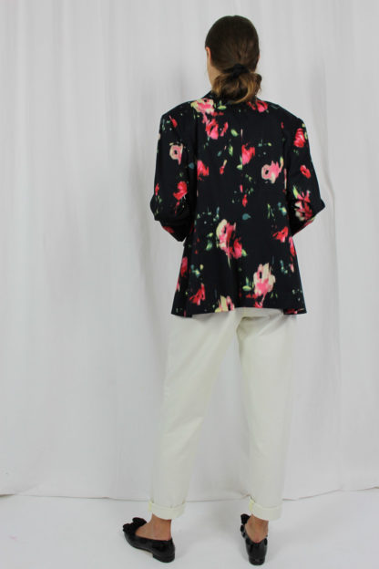 Blazer schwarz florales Muster